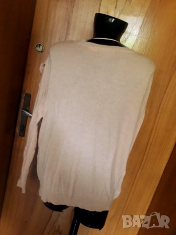  Светло прасковена блуза плетиво ХЛ, снимка 2 - Блузи с дълъг ръкав и пуловери - 34042965