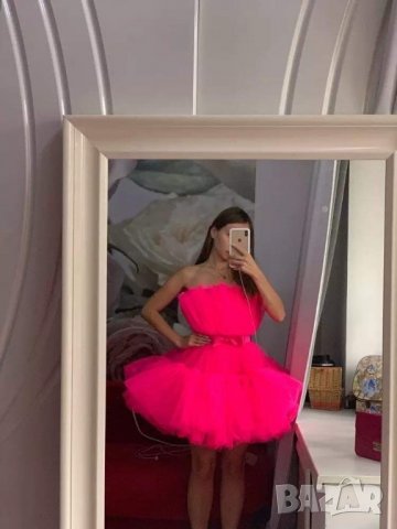  Официална Розова рокля с тюл Кендал Avin Alessa Cliche бал кръщене prom , снимка 8 - Рокли - 27432278
