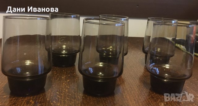 6 чаши за аператив + 3 чаши за уиски тъмно стъкло, снимка 5 - Чаши - 31896924