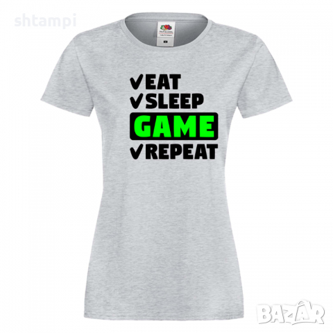 Дамска тениска Game 6 Eat,Sleep,GameRepeat,Ядене,Спане,Геймс, снимка 4 - Тениски - 36420394