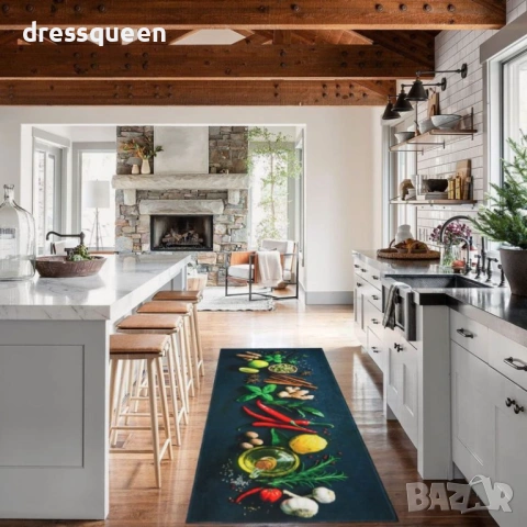 4585 Комплект 2 бр. кухненски килимчета от устойчив полиестер – Абсорбиращи и противоплъзгащи (40x60, снимка 3 - Пътеки - 53878493