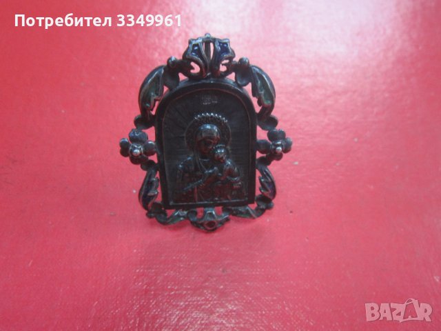 Сребърна руска икона панагия сребро 84 емайл Царска Русия, снимка 6 - Други ценни предмети - 36776439