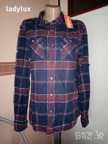 SuperDry, Оригинална Зимна Мъжка Риза, Размер М. Код 1888, снимка 1 - Ризи - 38135226