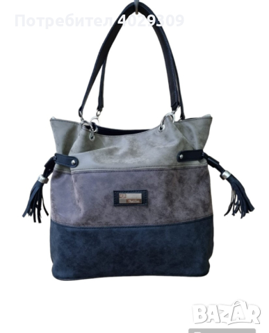 Дамска луксозна чанта тип торба в пастелни цветове 30х34см, снимка 1 - Чанти - 44749698