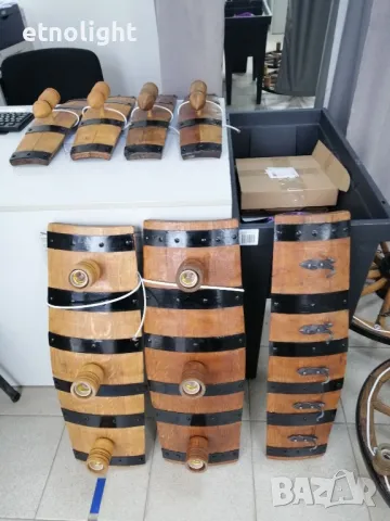 Полилеи от автентични реставрирани дъбови бъчви с ръчно изработени дървени чашки , снимка 9 - Полилеи - 49844600