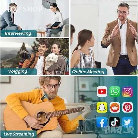 микрофонен комплект  Plug & Play, функция за намаляване на шума, съвместим с Android и IOS, снимка 6 - Микрофони - 48764522