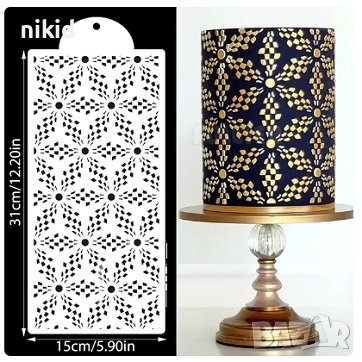 Карирани Снежинки Звезди стенсил шаблон за спрей за торта украса Scrapbooking