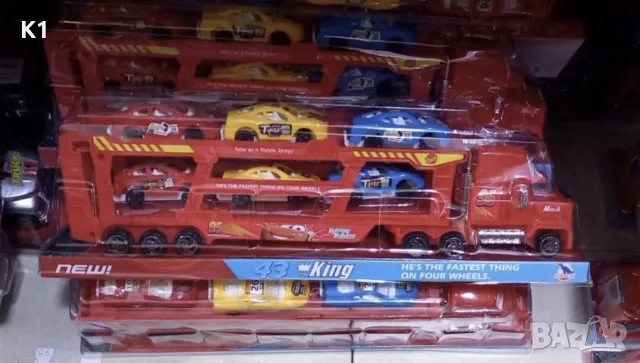 Голям автовоз Колите МакКуин с 6 колички, Камион The Cars Mcqueen