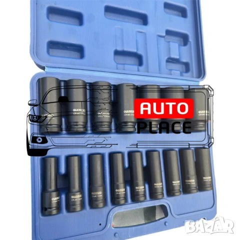 Комплект ударни вложки 16 части 1/2 (10 – 36 мм) HAWEK, снимка 3 - Други инструменти - 53897262