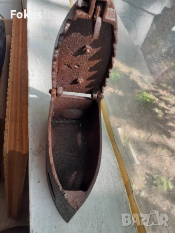 Стара чугунена ютия на жар, снимка 6 - Антикварни и старинни предмети - 53377979