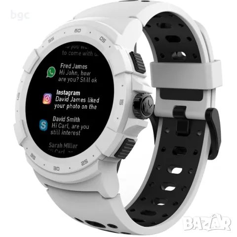 НОВ Часовник smartwatch MyKronoz ZeSport 2 GPS, Optical HR, White/Black, снимка 2 - Смарт часовници - 49447321
