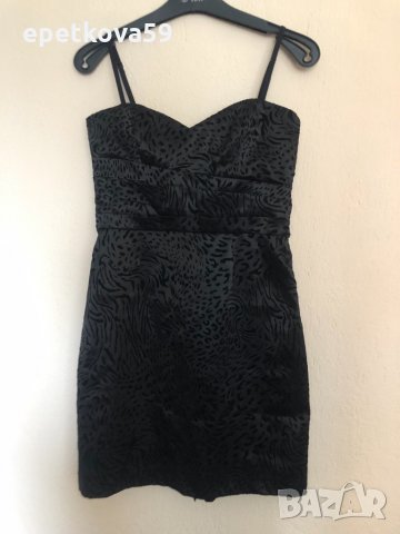 Черна елегантна къса рокля по тялото размер 38 (S)