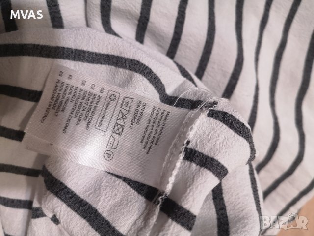 Нова блузка H&M черно бяла райе XS-S морски стил, снимка 3 - Корсети, бюстиета, топове - 36854156