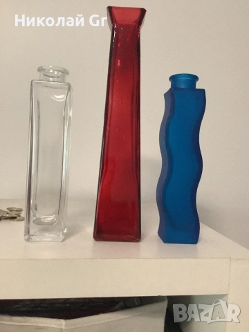 Вази за цветя  цветно стъкло  Арт Нуво цена за 3 броя