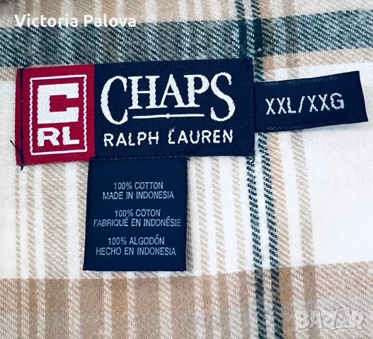 НОВА Карирана Риза Chaps Ralph Lauren | Винтидж Уникат от 90-те (Размер XL/2XL), снимка 5 - Ризи - 55967184