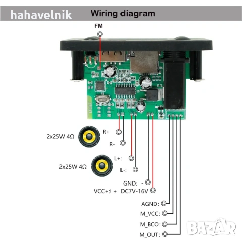 50W (2*25W) MP3 плеър Wireless Bluetooth и FM модел 4, снимка 2 - Друга електроника - 43717701