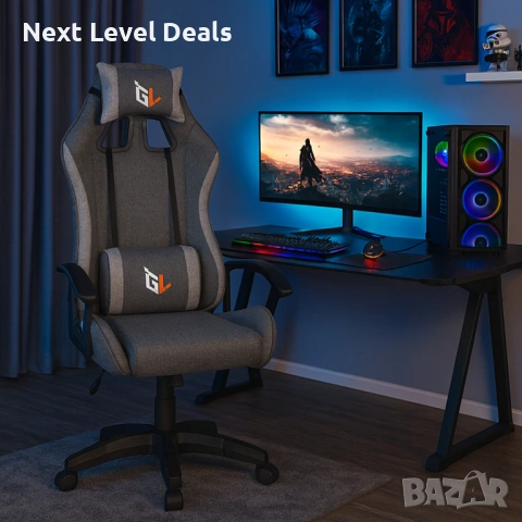 Ергономичен геймърски офис стол с лумбална и шийна опора – комфорт без умора, снимка 4 - Столове - 53049283