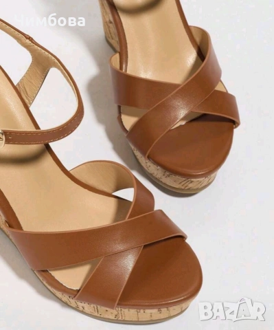 37 номер | Кафяви сандали на платформа