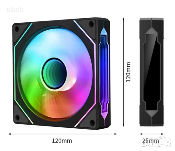 Нови 120 мм ARGB вентилатори Prism IV PRO с Infinity mirror ефект, снимка 6 - Други - 55660169