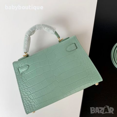 Hermes Kelly Mini light green, снимка 4 - Чанти - 36780324