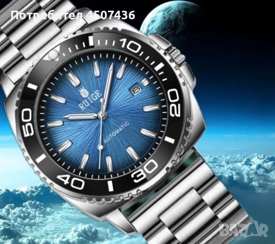 Автоматичен часовник RUIQI,водоустойчив,дата,въртящ се безел,фосфорисциращи стрелки, снимка 5 - Мъжки - 52703928