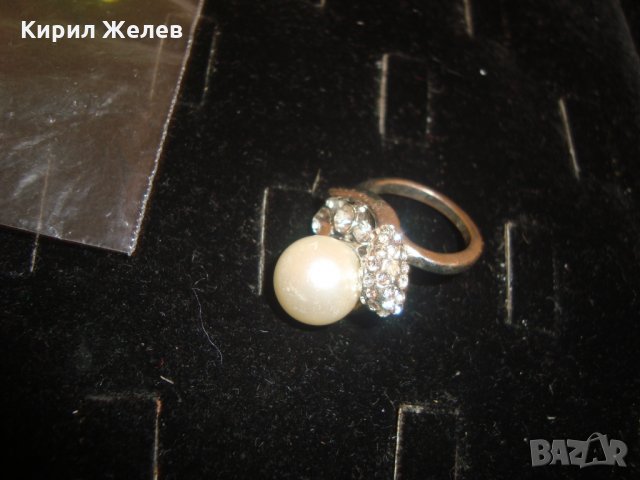 ПЕРЛЕН ПОСРЕБРЕН ПРЪСТЕН с ЦИРКОНИ АРТ ДИЗАЙНЕРСКИ 6608, снимка 5 - Пръстени - 30480108