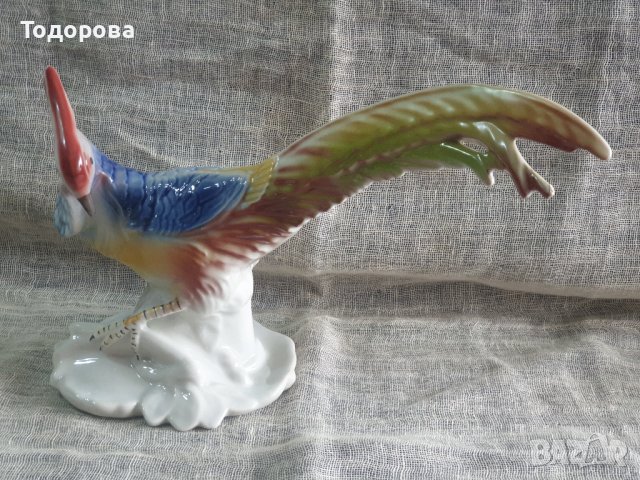 Голяма порцеланова фигура на папагал., снимка 2 - Антикварни и старинни предмети - 38184967
