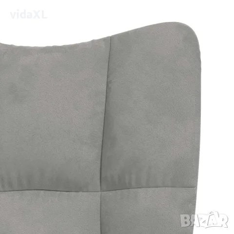 vidaXL Релаксиращ стол, светлосив, кадифе, снимка 6 - Столове - 56146833