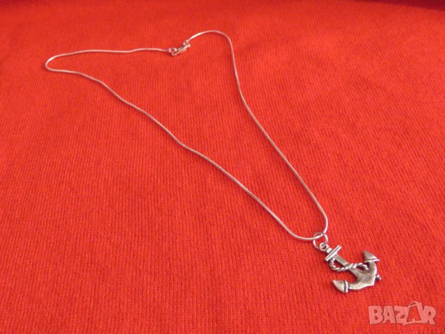 Малка сребърна котва със синджирче - попътен вятър и закрила за всеки моряк сребро морски