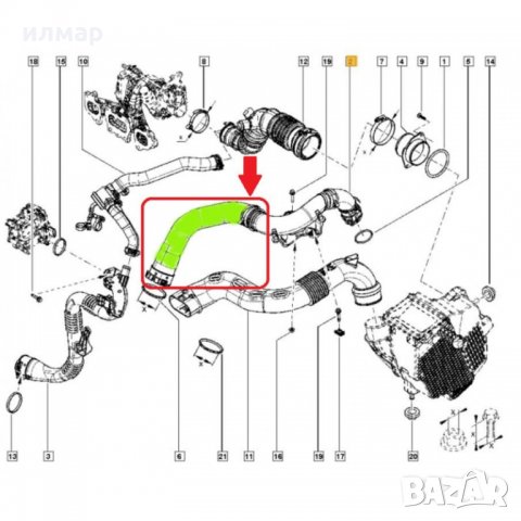 144600374R Маркуч за турбо /интеркулер за  Рено Каптур 1,2 TCE, снимка 3 - Части - 29754846
