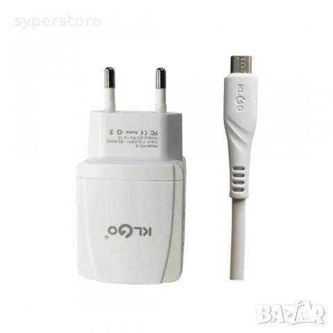 Зарядно за телефон таблет Micro USB 220V 2A Digital One SP01054 KLGO KC-2 Fast Charging Auto ID