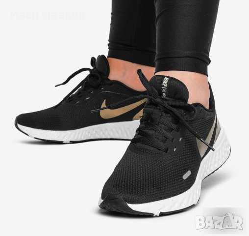 Nike Revolution 5 Premium 'Black Metallic Gold'  номер 37,5-38, снимка 6 - Маратонки - 40314591