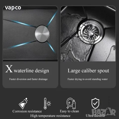 Модерна мултифункционална кухненска мивка с двовен водопад 20 в 1, снимка 6 - Мивки - 47368493