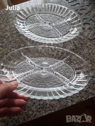 Нови! Стъклени плата за ордьовър, снимка 2 - Прибори за хранене, готвене и сервиране - 31812513
