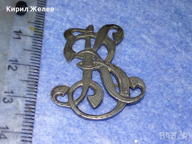 СТАРИННА АР НУВО СРЕБЪРНА АПЛИКАЦИЯ МОНОГРАМ КОКАРДА с Букви KR РЪЧНА ОРНАМЕНТИРАНА ИЗРАБОТКА 43280, снимка 11 - Антикварни и старинни предмети - 44664342