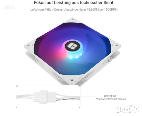 Thermalright TL-C14CW-S 14CM тих вентилатор, снимка 5 - Друга електроника - 54145751