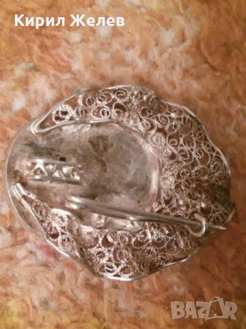 РЕТРО СРЕБЪРНА ФИЛИГРАН със СМОЛА ФЛОРАЛНА БРОШКА ВИСОКА ПРОБА СРЕБРО ГРАНУЛАЦИЯ БИЖУ 8059, снимка 10 - Антикварни и старинни предмети - 30343452