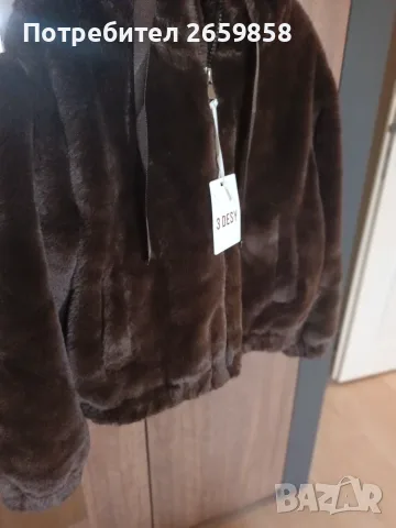 Късо пухкаво палтенце S/M, снимка 2 - Палта, манта - 56550303