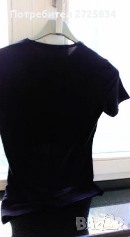 Тишърт Sisley, размер S, черен, снимка 1 - Тениски - 34187931