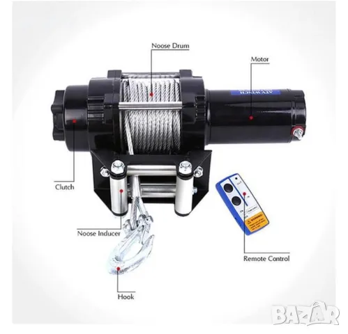 Eлектрическа лебедка с дистанционно 5500LBS, 12V, до 2.5 тона, снимка 4 - Аксесоари и консумативи - 49749502