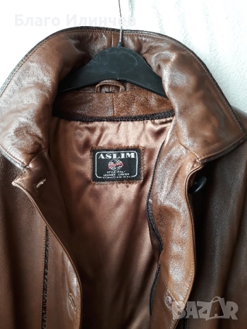 Дамско кожено манто, снимка 3 - Палта, манта - 52556571