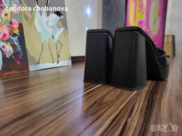 Дамски чехли с широк ток, снимка 4 - Сандали - 48486179