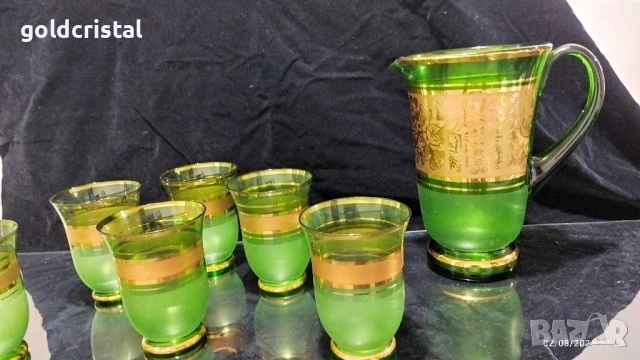 стари стъклени чаши и кана Чехословакия , снимка 9 - Антикварни и старинни предмети - 51374504