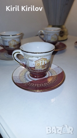 Гръцки сервиз за кафе, снимка 2 - Чаши - 52213783