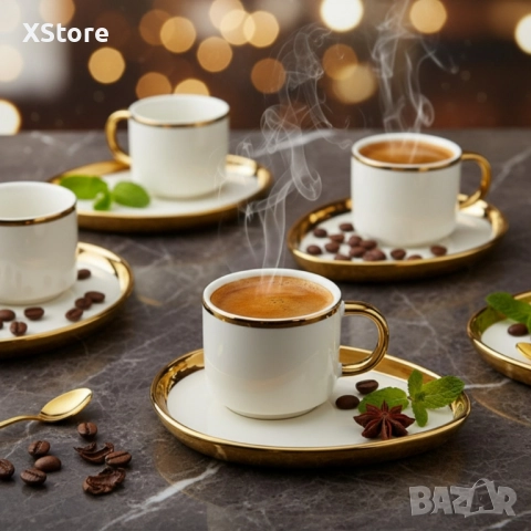 Луксозен сервиз за кафе – елегантност, която превръща всяка глътка в ритуал, снимка 3 - Сервизи - 52014509