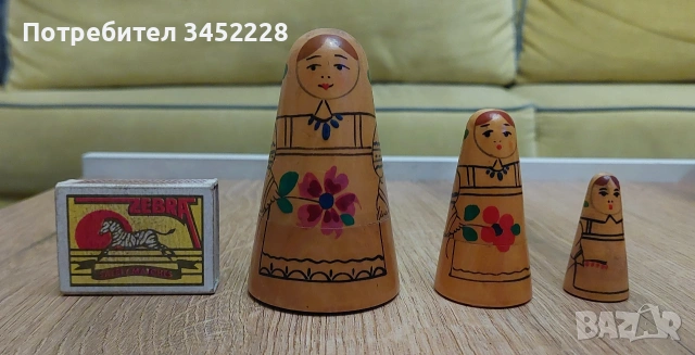 Матрйошки комплект Русия три броя за ценители , снимка 7 - Антикварни и старинни предмети - 54265632