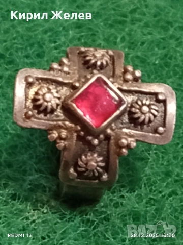 Сребърен пръстен Средновековен стил с РУБИН филигранна изработка 51805, снимка 4 - Пръстени - 52917715