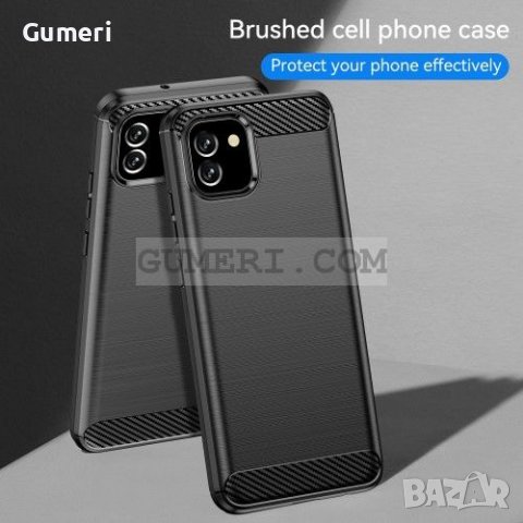 Samsung Galaxy A03 Противоударен Силиконов Гръб - Карбон, снимка 6 - Калъфи, кейсове - 36851055