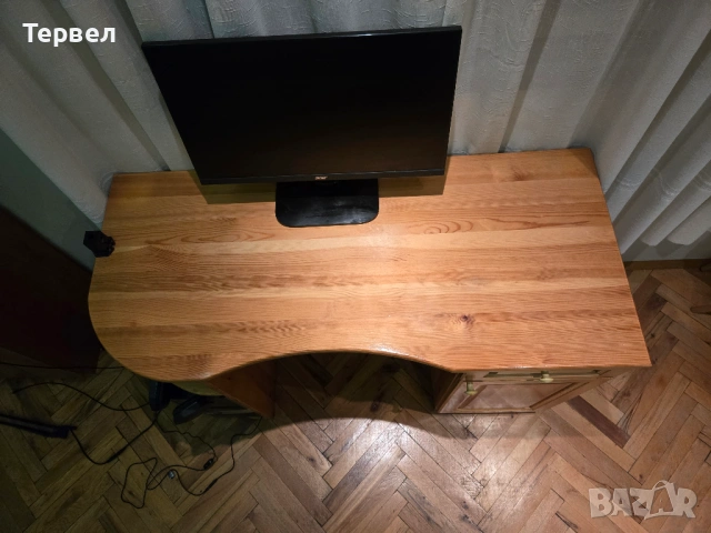 Бюро от масивен чам - стабилно, в отлично състояние , снимка 2 - Бюра - 53028868