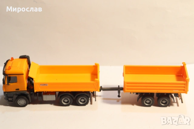 HERPA H0 1/87 MERCEDES AROCS САМОСВАЛ ГОНДОЛА КАМИОН МОДЕЛ, снимка 2 - Колекции - 53129058